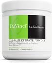 DAVINCI Labs Cal-Mag Citrate Powder - soutient la santé osseuse* - Supplément alimentaire avec vitamine D2, magnésium et calcium - Végétarien - Sans gluten - 30 portions