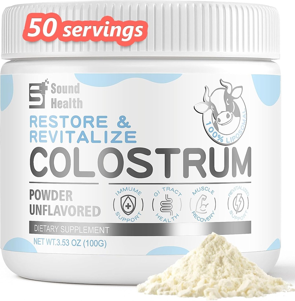 Poudre de supplément de colostrum pour les humains - Supplément de colostrum biologique pour la santé de Gut, la croissance des cheveux, la beauté, et le soutien immunitaire - Non aromatisé (50 portions)
