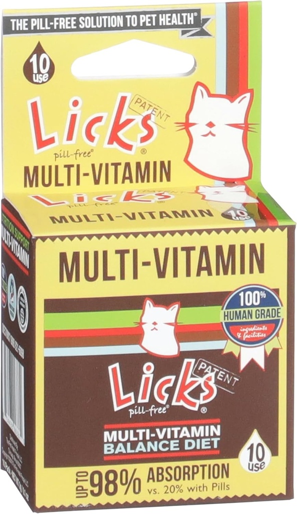 Multivitamine de chat sans pilules - Supplément de chat avec vitamine C, D et calcium - Fournitures pour animaux de compagnie multivitamines - Gel Packets - 10 Utilisation