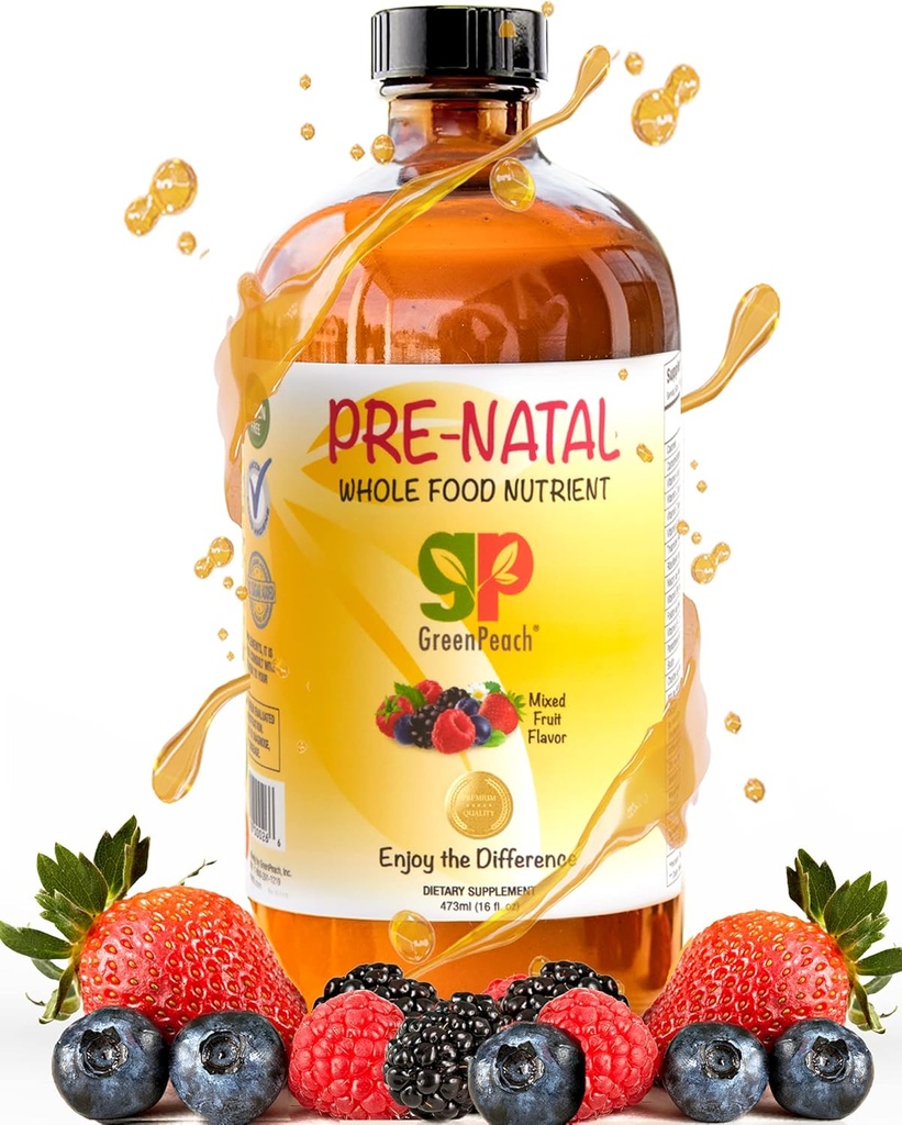 Vitamines prénatales liquides organiques pour les femmes - Fer et folate prénatals, Multivitamines prénatales prénatales pour les femmes, Multivitamines prénatales pour les femmes, Végétaux prénatals pour les femmes