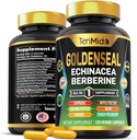 Supplément racine de seigle d'or - Formule 10in1 - Combiner avec Echinacea, Berberine, Turmeric, Cayenne Pepper, Ginger, Apple Pectin, Neem, et plus - Soutien de santé digestif - 120 Capsules