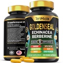 Supplément racine de seigle d'or - Formule 10in1 - Combiner avec Echinacea, Berberine, Turmeric, Cayenne Pepper, Ginger, Apple Pectin, Neem, et plus - Soutien de santé digestif - 120 Capsules