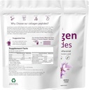 Peptides multicollagènes, type I, II, III, V, X, non aromatisés, 1 lb (453.6 g), avec biotine, vitamine C, acide hyaluronique, gazéifié, pâturage