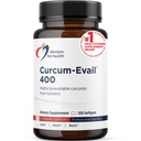 Conceptions pour la santé Curcum-Evail 400 - Biodisponible Curcumin Curcumin Suppléments - Technologie d'émulsion - Curcumin C3 complexe avec huile de curcuma + vitamine E, non-OGM (120 Softgels)