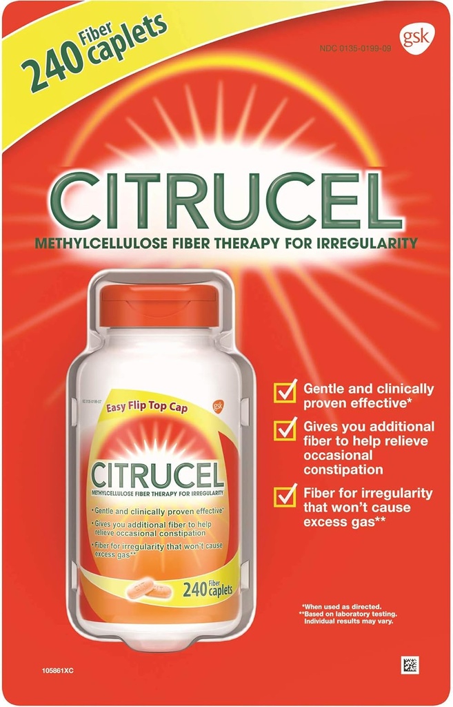 Thérapie Citrucel Fibre pour Régulière 500 Mg, 240 Caplets