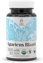 Agaricus Blazei USDA Organic 60 Capsules (Agaricus blazei muril) Champignon séché (60 Capsules)