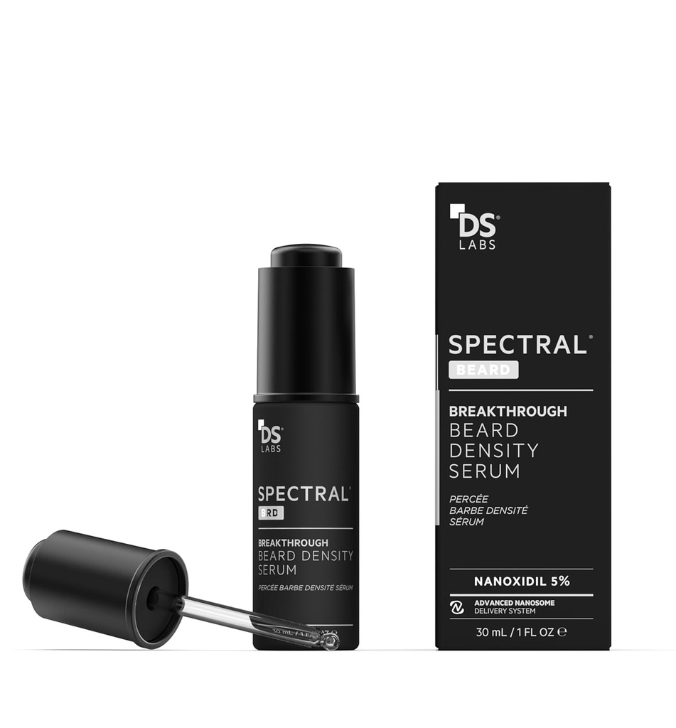 DS Labs Spectral.Serum de conditionnement de barbe BRD, 30mL - supporte les cheveux du visage épais, plus complet, regardant, avec nanoxidil, biotine, niacinamide, huile de ricin et acide hyaluronique, non gras, sans parabène