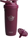 Smartshake DC COMICS Reforcez la bouteille de shaker de protéines en acier inoxydable 900 ml de 30 oz - Vis antidérapante - sans BPA – Unisexe - Non isolé - Wonder Women Logo