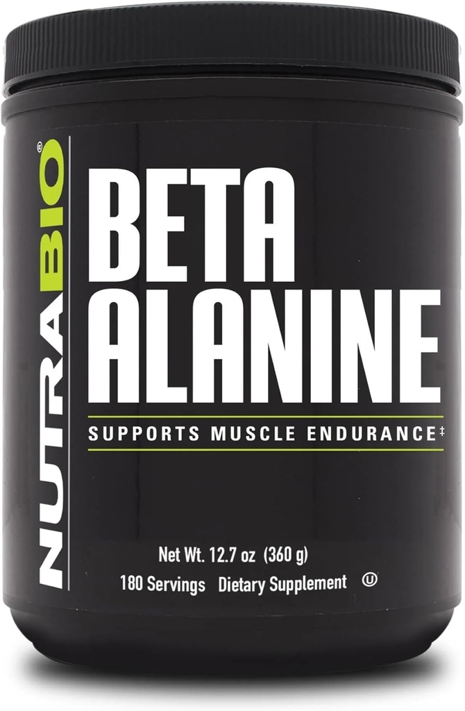 NutraBio Beta Alanine Supplément pré-entraînement - Bêta Alanine Poudre- 360g Poudre