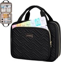 Leus Travel Pill Organizer,Médecin Organisateur et entreposage, Sac de médicaments à domicile, Cas,Carrier pour pilules,Vitamine,Huile de poisson,Supplements pour les femmes et les hommes (Grand, Noir)