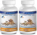 Soins immunitaires pour chiens - Animaux de compagnie Ultra Vitamines - pour chiens et chats - Santé immunitaire - Soins des cheveux et du manteau - Calcium pour chiens - 180 soins (2 bouteilles)