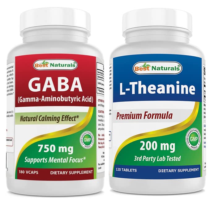 Meilleur supplément naturel GABA 750mg & L-Theanine 200mg