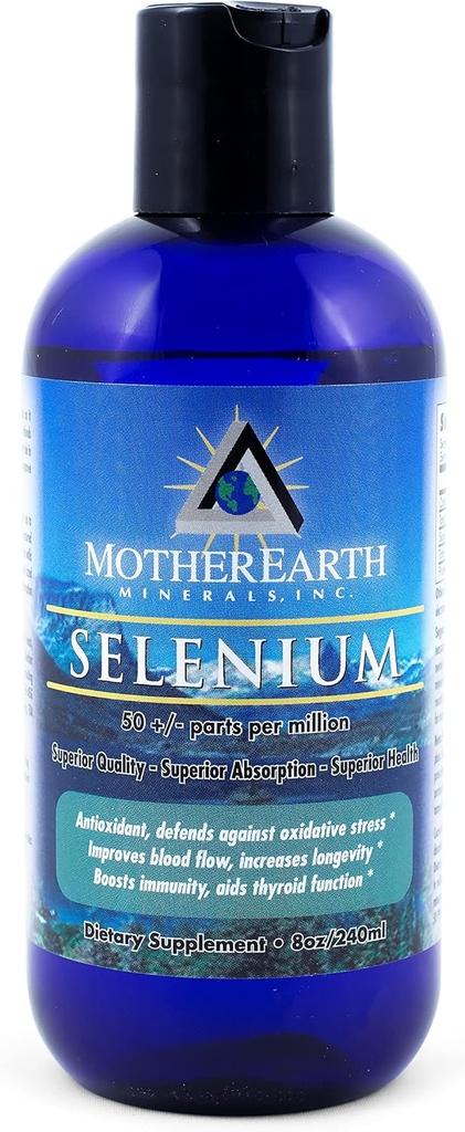 Mère Terre Minéraux - Sélénium - favorise la croissance normale du corps, soutient la fertilité, encourage l'élasticité tissulaire, Potent Antioxydant - 8 Ounce 96 services