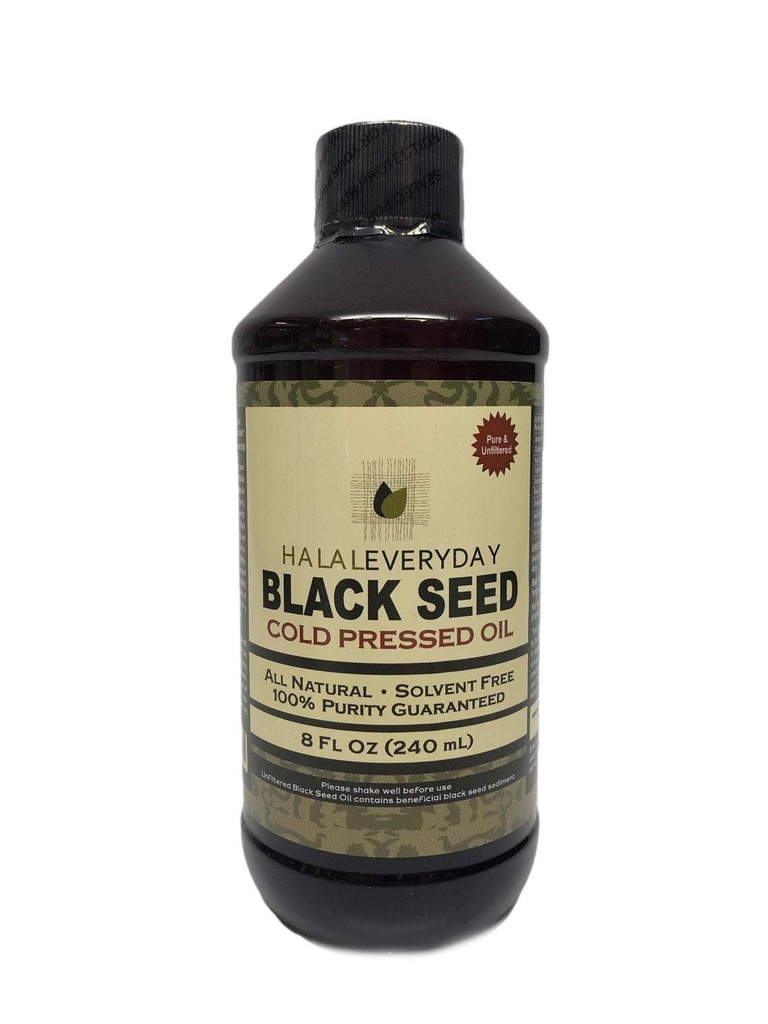 Huile de graines noires pures - 32 oz - 2-16 oz Bouteilles de graines noires pressées 100% pures et froides - NON-OGM et végétalien - Nigella Sativa - 100 % Hexane Free - Halal Certifié - Bouteille en plastique de qualité alimentaire spéciale