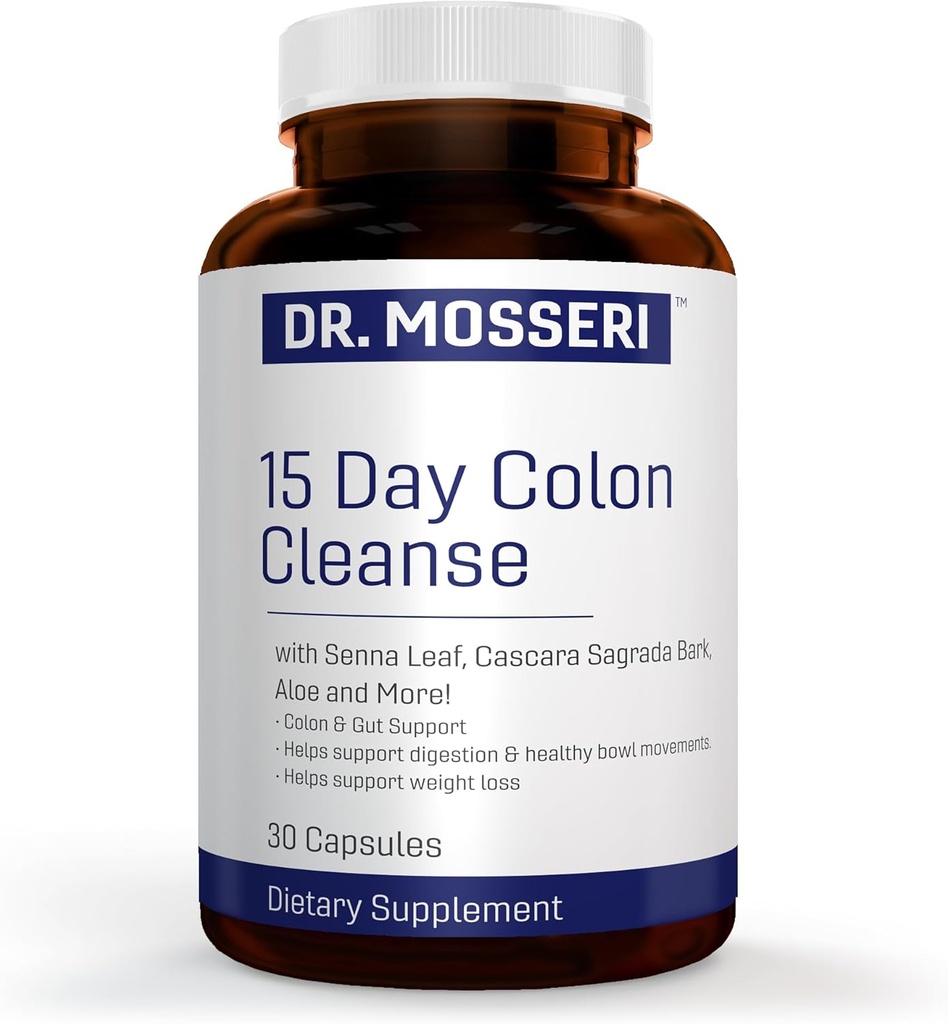 15-Day Colon Cleanse & Detox for Weight Loss, Gut Health, Digestion & Bowel Support – Relieves Constipation, Bloating & Supports Metabolism – with Senna Leaf, Aloe & Psyllium Husk.