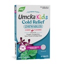 Nature's Way Kids Cold Relief Chewables, Umcka, 6 ans et plus, raccourcit la durée et réduit la gravité, remède à froid multisymptôme, non somnolent, aromatisé aux cerises, 10 comprimés
