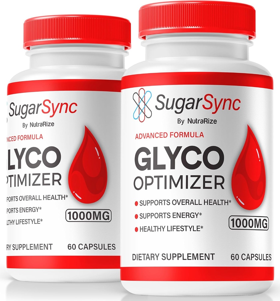 NutraRize (2 Pack) Sucre Sync Glyco Optimizer Capsules, Officiel SucreSync Glyco Optimiser, Sucre Sync Joint Optimizer, Sucre Sync Gluco Cleanse Formule, SucreSync Glycol Commentaires (120 Capsules)
