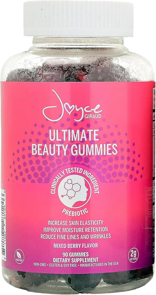Joyce Giraud Ultimate Beauty Gummies, 30-Day Supply, Supports Skin Hydration & Healthy Skin Tone, 90 Gummies