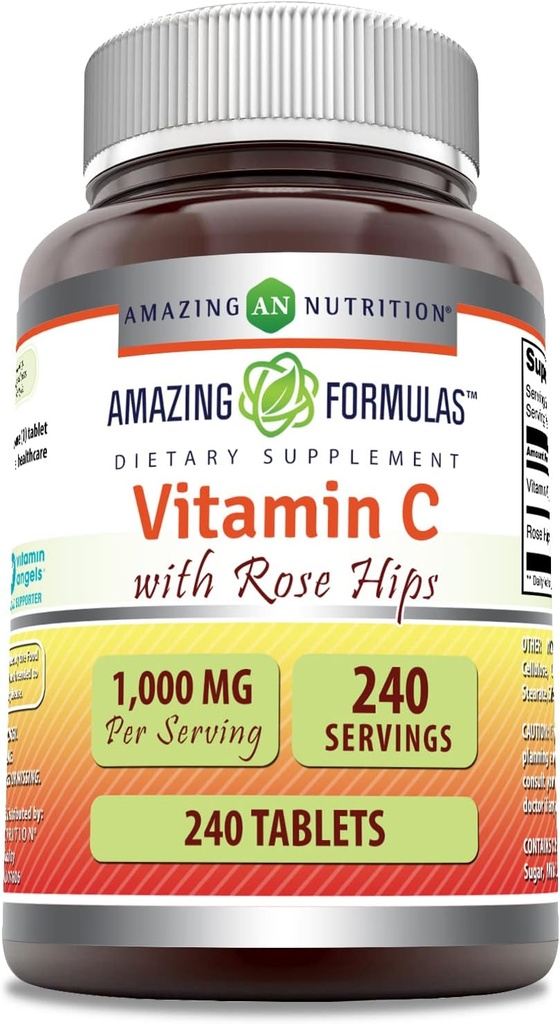 Formules étonnantes Vitamine C avec supplément de HIPS de Rose