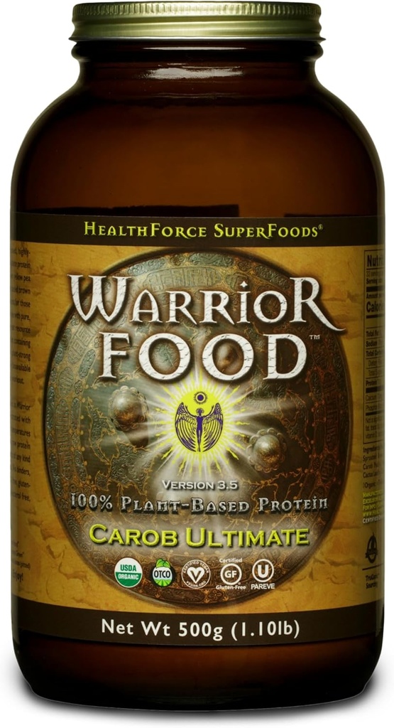 SOINS DE SANTÉ SUPERFOODS Warrior Food Protien Poudre - Caroube Flavor - 500 grammes