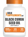 BulkSupplements.com Huile de graines de cumin noir Softgels - Huile de graines de cumin noir 1000mg - Sans gluten, 1 Softgel par portion, 120 Compte (paquet de 1)