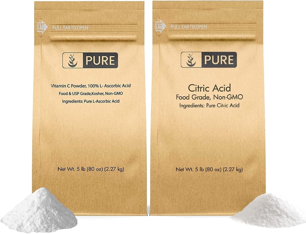 Pure Original Ingredients Vitamin C Powder and Citric Acid Powder