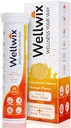 4-en-1 Vitals quotidiens pour le bien-être - Electrolytes, Immunité, Antioxydants et Probiotiques. Vitamine C 1000 mg, sodium 200 mg, potassium 100 mg, vitamine D3, B12 et plus. Comprimés effervescents
