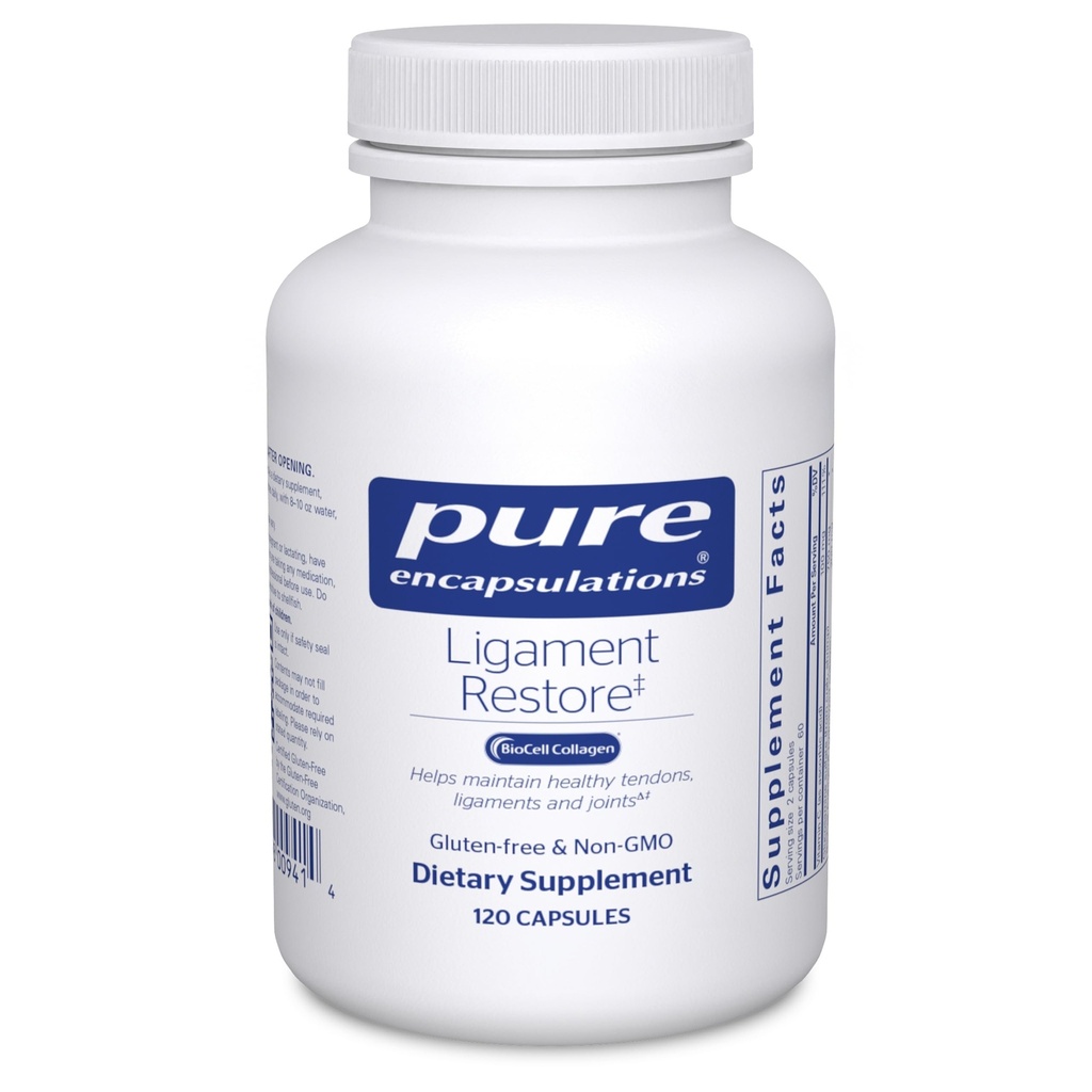 Encapsulations pures - Rétablissement du ligament - Supplément diététique aide à maintenir des tendons, des ligaments et des articulations sains - 120 capsules