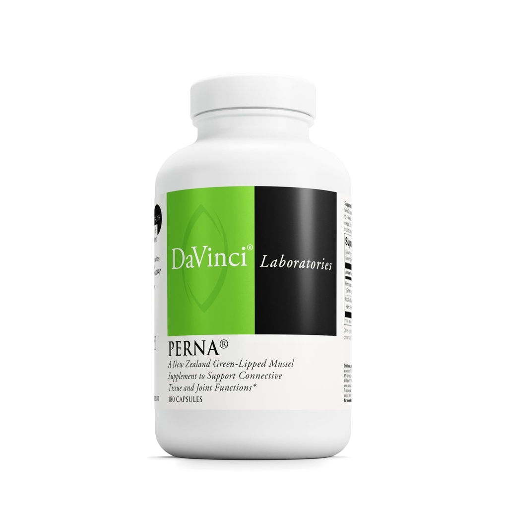 DAVINCI Labs Perna - Aide à soutenir la santé commune avec la moule verte de Nouvelle-Zélande, une source d'acides gras oméga-3, 6, 9 glucosamine et chondroïtine - 180 capsules (90 portions)