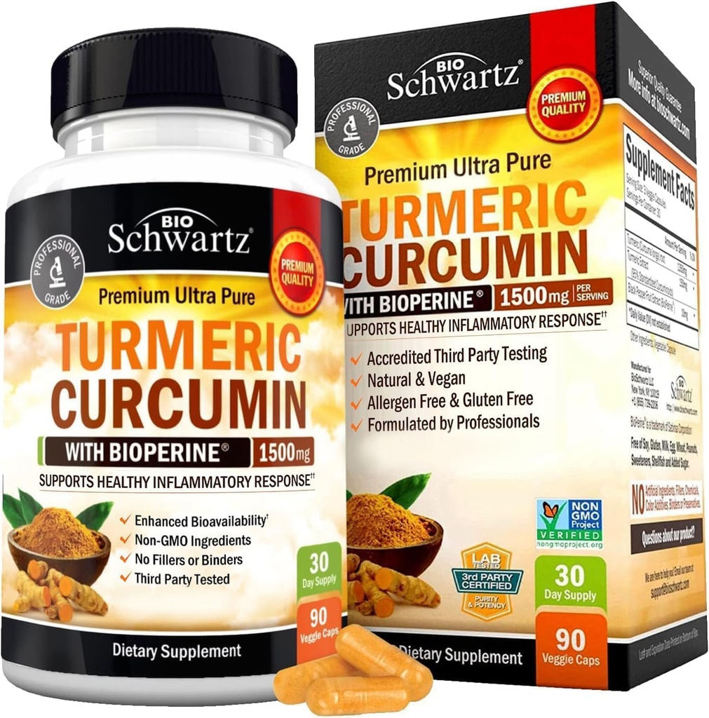BioSchwartz Curcumin curcumin 1500 et sambucus Elderberry avec du zinc et de la vitamine C