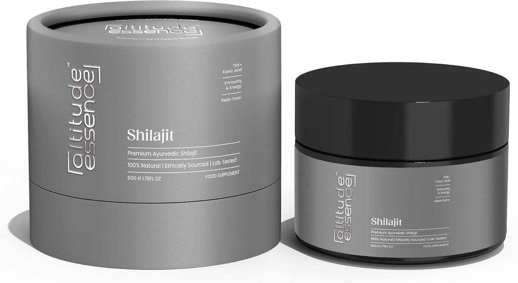 Shilajit, résine de Shilajit biologique de l'Himalaya Pure, haute puissance or Grade 85+ Trace Minerals & Fulvic Acid pour l'énergie, le métabolisme et le supplément de soutien immunitaire pour les hommes et les femmes (50 grammes)