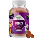 Gommies de fer avec vitamine C pour les enfants - Suppléments de fer pour les enfants avec douceur pour renforcer l'immunité et le soutien énergétique - Vitamine B6, B12, A, Niacine & Gommies de folate - Vegan & OGM -120 Compte