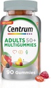 Centrum MultiGummies Gummy Multivitamin for Adults 50 Plus, Multivitamin/Multimineral Supplement with Calcium, Zinc and Vitamins B and D, Assorted Fruit Flavor - 90 Count