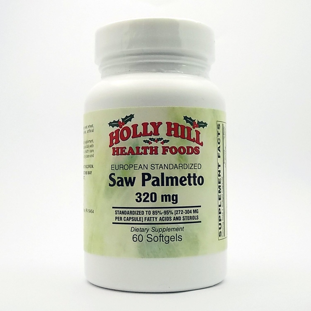 Holly Hill Health Foods, Palmetto européen normalisé de scie 320 MG, 60 Softgels