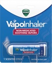 Vicks VapoInhaler, Inhalateur nasal portable, Vapors apaisants non médicamentés, parfum de menthol, 1 comte