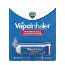 Vicks VapoInhaler, Inhalateur nasal portable, Vapors apaisants non médicamentés, parfum de menthol, 1 comte