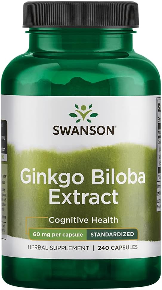 Swanson Ginkgo Biloba Extrait 24% 60 Milligrammes 240 Capsules