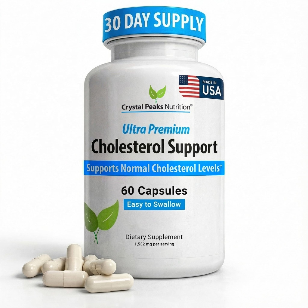 Supplément au cholestérol - Ingrédients tout-naturels pour soutenir les niveaux normaux de coléstérol. Prend en charge la circulation optimale. 60 gélules
