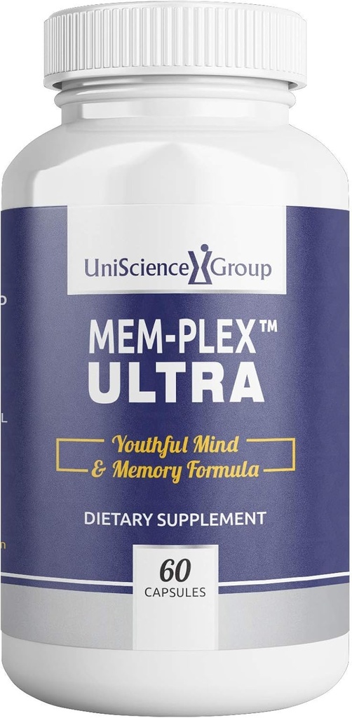 Mem-Plex Ultra, supplément de soutien à la mémoire naturelle avec sérine de Phosphatidyl, extrait de Bacopa Monniera et extrait de café entier neurofactor, 60 capsules