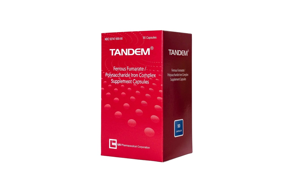 Tandem- 106 mg de fer élémentaire- Facile à avaler-haute tolérance - Inodore et sans goût