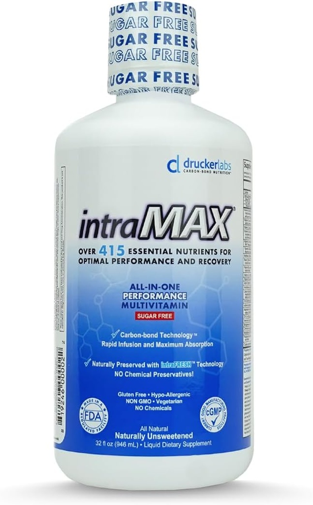 Drucker Labs Multivitamine liquide sans sucre biologique tout-en-un performance pour les hommes et les femmes