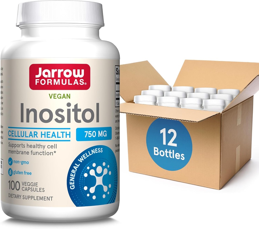Formules de Jarrow Inositol 750 mg, complément alimentaire, soutien du foie pour la santé cellulaire et le bien-être général, 100 capsules de légumes, jusqu'à 100 jours d'approvisionnement (Pack OF12)