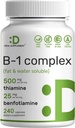 SUPPLÉMENT DE DÉAL Vitamine B1 500mg avec de la benfotiamine, 240 Capsules – 2 en 1 Formule améliorée – Fat & Water Soluble Thiamine Supplément B1 – Tiers testés, non-OGM, sans gluten