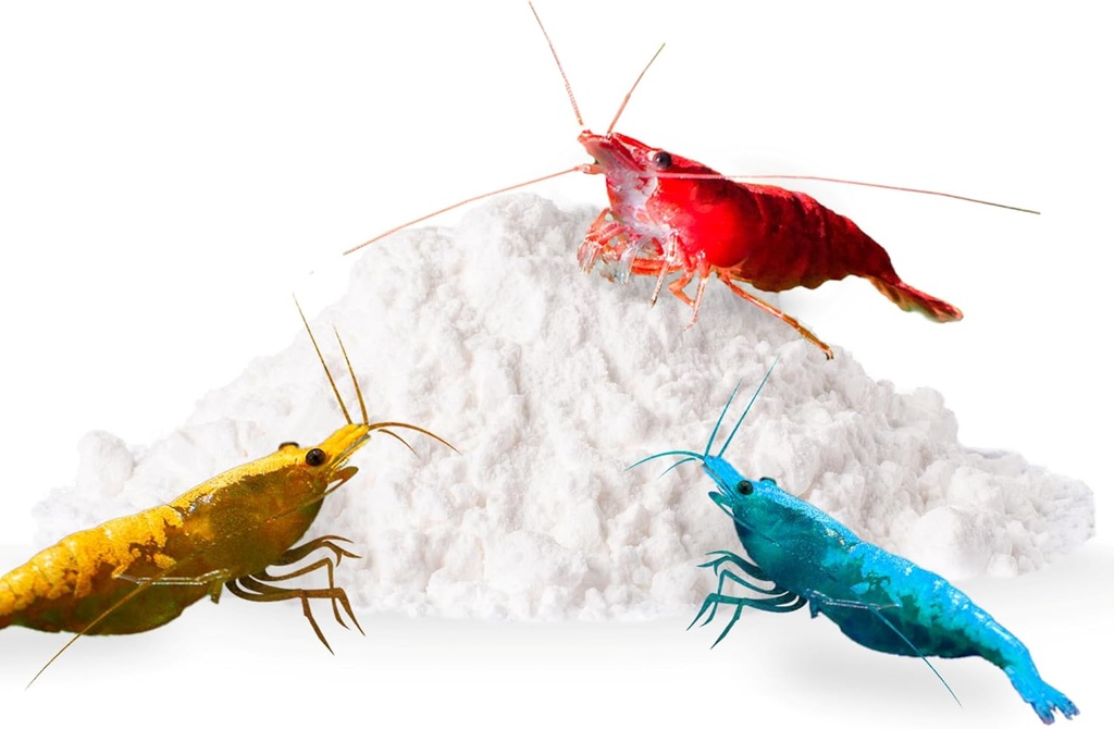 SunGrow cremp poudre blanche au calcium, soutient la fonte saine, améliore la couleur de la coquille, la croissance et la force, améliore la qualité de l'eau, soutien génétique, minéral essentiel pour les crevettes d'eau douce, 1,8 oz