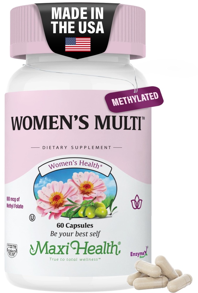 Multivitamine féminine – Multivitamine essentielle pour les femmes avec 23 vitamines clés C, D, B6, B12, Calcium, Probiotiques, Biotine et plus – Énergie, peau, ongles et soutien de santé Gut – Kosher (60 capsules)