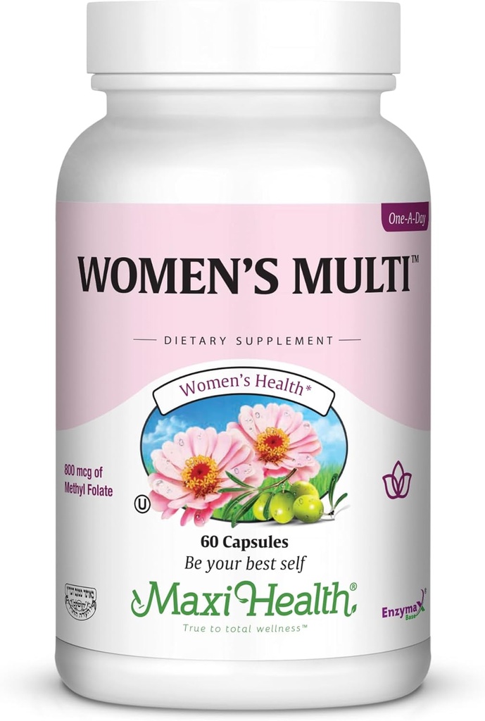 Multivitamine féminine – Multivitamine essentielle pour les femmes avec 23 vitamines clés C, D, B6, B12, Calcium, Probiotiques, Biotine et plus – Énergie, peau, ongles et soutien de santé Gut – Kosher (60 capsules)