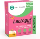 Lactogut Kidz Probiotiques Poudre pour les enfants Probiotiques faciles à consommer pour les enfants Gut santé, bien-être global et immunité Vegan cliniquement prouvé - 1Gx10 sachets (arôme orange)
