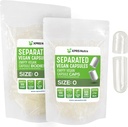XPRS Nutra Vegan Taille 0 Capsules séparées - 100 Compter Effacer Capsules vides Premium Séparées dans des sacs - Pills pour le remplissage de supplément de bricolage