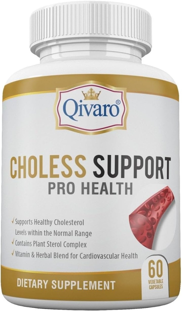 Choless Support Pro Health - Cholestérol & Lipid Management – Infusion avec Guggul et extrait d'ail - Vegan et non-OGM - Fabriqué aux États-Unis – 60 Capsules