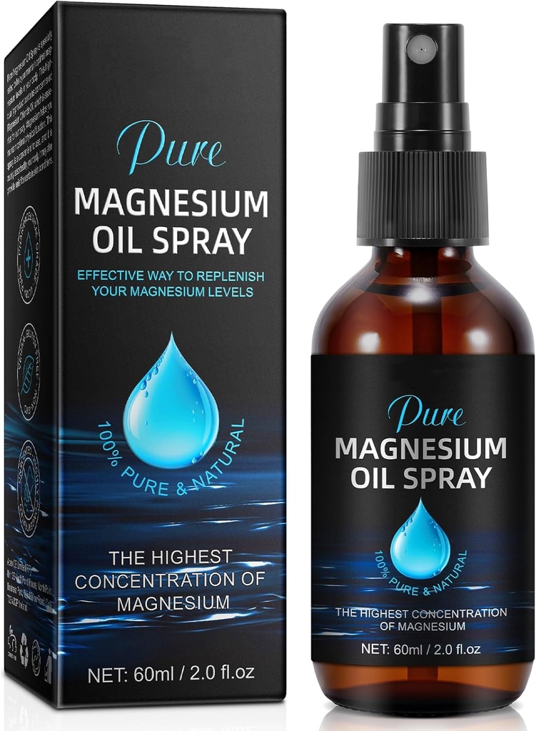Vaporisateur d'huile de magnésium générique, Huile de magnésium pour pieds, Spray d'huile de magnésium naturel 100 % biologique pur, Utilisation facile à absorber, Vaporisateur d'huile de magnésium pour pieds